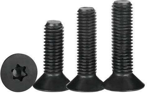 Qrity 50 Piezas Tornillos de Cabeza Avellanada, M4 x 8mm Torx Tornillos, Tornillos de Máquina, Tornillos Cabeza Plana Tornillo de Acero Al Carbono