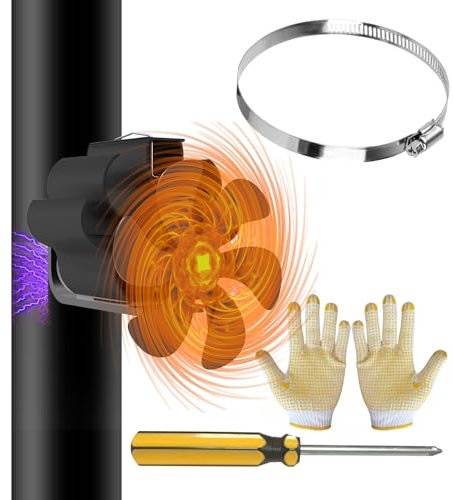 GRACETOP Ventola per Stufa a Legna magnetico, Ventola Stufa Legna con 6 Pale, Ventilatore per Camino, Senza Elettricità Alimentato Calore Ventola