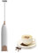 Neoreser Espumador de Leche, Espumador Leche Electrico con Batidor de Acero Inoxidable, Funciona con Pila, Batidor de Leche Espuma Electrico para Café, Lattes, Capuchino, Matcha(Blanco)