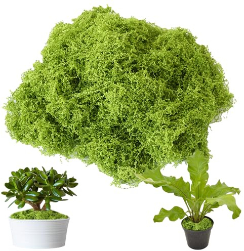 Fake Moss,Artificial Moss 50gFlorist Moss Decorative Moss Soft and Pullable Not Easy to Fade Used for Table Wedding Flower Pot Decoration Both Beautiful and Practical (Light Green)