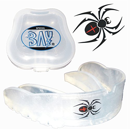 BAY SPINNE CE Spider Design ZAHNSCHUTZ TRANSPARENT Erwachsene Jugendliche mit belüfteter Box