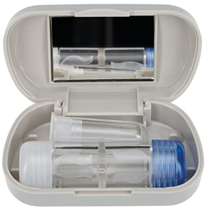 SPORTS WORLD VISION Kit de Voyage en Gris Lentilles Dures/Lentilles RGP Étui Lentilles de Contact Lentilles RGP Miroir & Ventouse