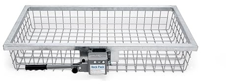 Heck-Pack | Portacacciagione e Portapacchi da Gancio Traino | Cesto Portatutto Posteriore Omologato ECE | 1000x500x175mm Zincato con Aggancio Rapido | L'Originale, Prodotto in Germania