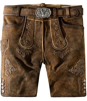 Stockerpoint Herren Bertl Trachtenlederhose, Stein Geäscht Natur, 50 EU