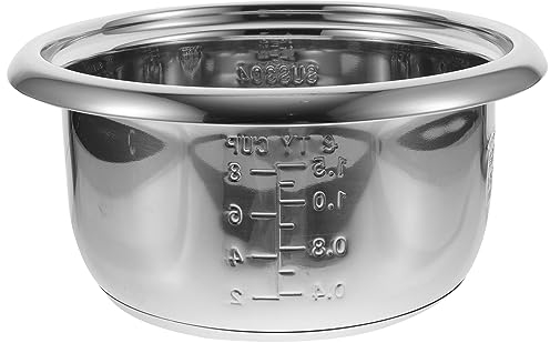 BESTonZON Rice Cooker Inner Pot Stainless Steel Rice Cooker Liner Non- Stick Rice Cooking Container Rice Maker Accessories 3L500W Silver