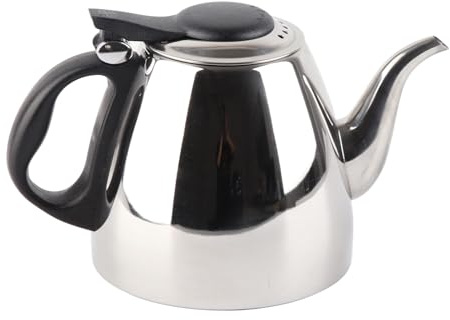 Teiera per Piano Cottura, Bollitore per tè in Acciaio Inossidabile, Teiera da 1,2 Litri 1,5 Litri per Piano Cottura, con Base Universale, per Fornello a Induzione o a Gas (1,2 l)