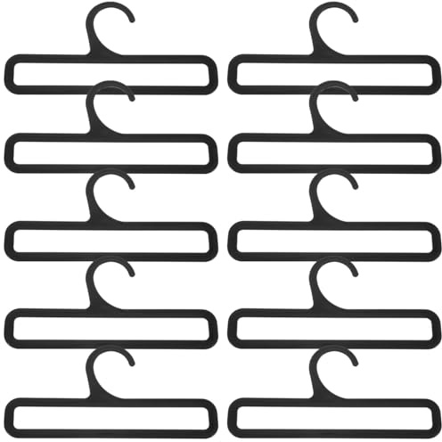 Milisten Scarf Hanger 10-Pack Plastic Organizer for Closet Belt Tie Holder Rack with Smooth No-Scratch Hooks Space-Saving Shawl Display Stand 6.69X3.14X0.09 Inches