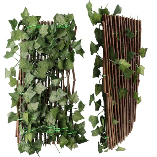 Treillis en saule artificiel extensible, clôture de jardin, treillis de lierre extensible, protection contre les UV (patate douce)