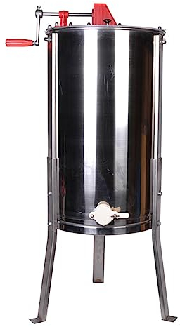 JSDQQG Manuelle Honigschleuder 304 Edelstahl,Honey Extractor mit transparenter Abdeckung, 2 Rahmen Honigschleuder für Imker und Bienenzüchter Zubehör,2 Frames