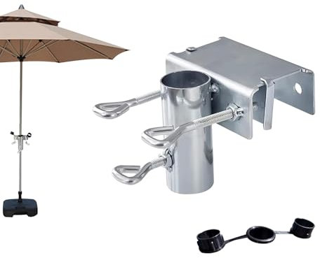 Sonnenschirmhalter Balkongeländer,Sonnenschirmhalterung,Sonnenschirmhalter aus Metall,Sonnenschirmhalter Balkongeländer Einstellbar,Balkon Schirmhalterung,für Garten Terrasse Balkon Geländer
