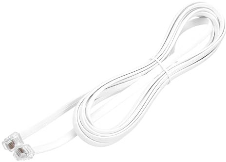 sourcing map 1 Pack Telephone Cord, 9.8ft Phone Cable RJ12 6P6C Male to Male Straight Wired Handset Cord for Home, Office, White