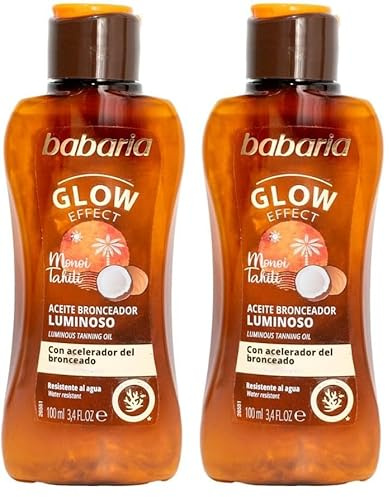 Babaria - Aceite Corporal Autobronceador Cocunat | Autobronceador Corporal Formato Viaje 100ml | Aceite Bronceador Con Hidratación | Coconut Bronceador Natural (Paquete de 2)