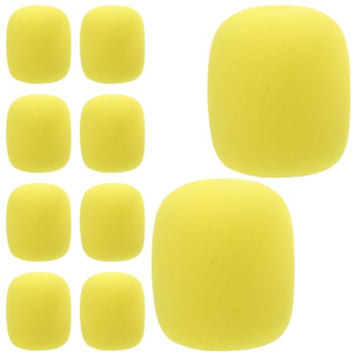 KICHOUSE 10 St Foam Microphone Covers High-density Foam Windscreen For Noise Reduction Lightweight Ergonomic Handheld Mic Protection Easy Replacement For Outdoor Interview Stage Podcast