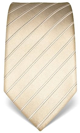 Vincenzo Boretti Herren Krawatte reine Seide Ton in Ton gestreift edel Männer-Design zum Hemd mit Anzug für Business Hochzeit 8 cm schmal/breit ecru