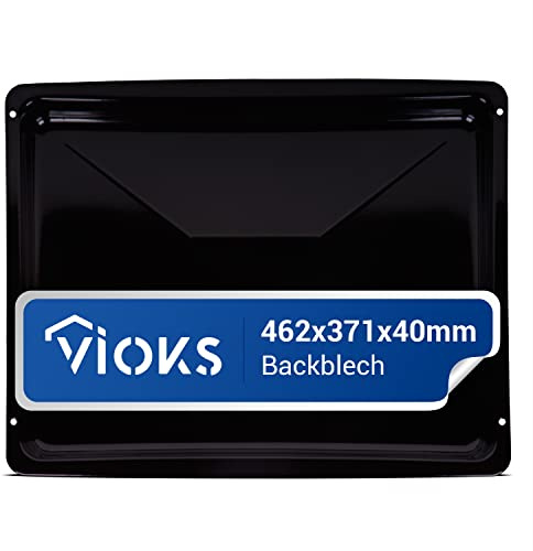 VIOKS Tiefes Backblech 46 x 37 Baking Tray 462x371x40mm Ersatz für Beko 219440101 Ofen Backblech tief & Herd Backblech ausziehbar/ausziehbares Backblech klein/Pizza Backblech für Herd Backofen