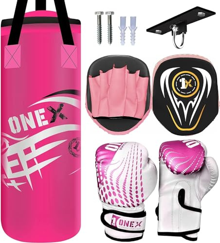 Kids *Punching bag* Gloves Boxing Bag Rucksack Mount Hook Set 2ft Set, Perfect for Junior/Children Workout