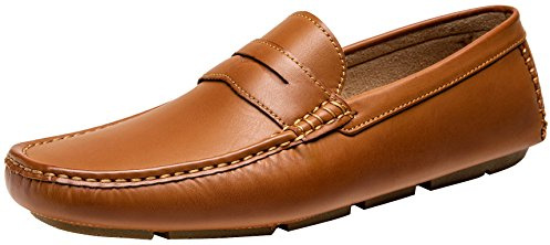 Jousen Men's Loafers Casual Slip On Shoes Soft Penny Loafers for Men Lightweight Driving Boat Shoes (AMY802A Brown 10.5)