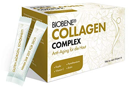 Biobene Collagen Complex, Anti Aging für die Haut mit Verisol Collagen peptiden, angenehm fruchtiger Geschmack, Nahrungsergänzungsmittel (1 x 28 Sticks zum Auflösen)