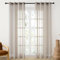 CUTEWIND Vorhang Beige Transparent Stores Gardinen mit Ösen 2er Set, 225 cm Lang, 140 cm Breit, Gardinen Wohnzimmer Modern Leinenoptik, Gardinen Schal Durchsichtig Ösenvorhänge Schlafzimmer