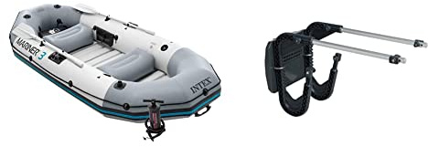 Intex 68373 Canotto, Blu/Grigio/Nero, 3 Persone & 68624, Kit Montaggio Motore Canotto, Grigio/Argento 68624