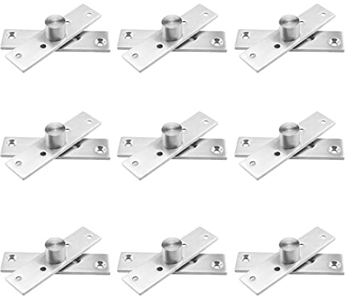 Create idea 8Pcs 360 Degree Door Pivot Hinge Center Pivot Hinges with Fixing Screws Stainless Steel 360 Degree Rotation Hidden Door Pivot Hinges for Swinging Doors Cabinet Doors