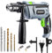 WORKPRO 850W Taladro Percutor, Taladro Eléctrico con Cable, Taladro de Impacto con Mango Giratorio de 360°, 3000 RPM, Botón de Velocidad Variable