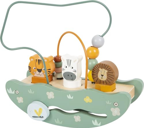 Small Foot Percorso motricità con Altalena Safari, Giocattolo in Legno con Numerose funzioni di Gioco, da 12 Mesi