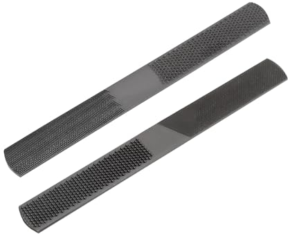 The Lord of the Tools 200 mm multifunktionale 4-in-1-Feile aus Karbonstahl, Holzbearbeitungsfeilen, 4-Wege-Schreinerei-Schnitzraspelfeile für Holz, weiches Metall, Kunststoff, 2 Stück