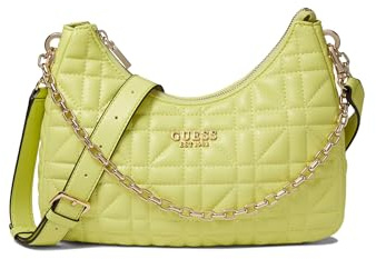 GUESS Assia Top Zip Shoulder Bag, Borsa a Tracolla Donna, Chartreuse, Taglia Unica