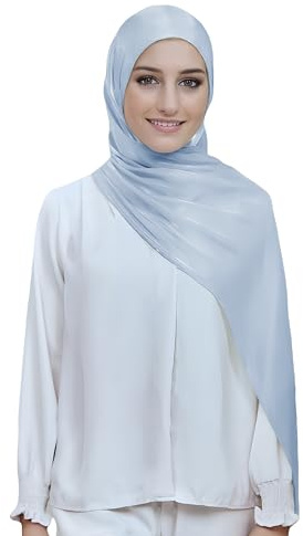Lina & Lily Sheen Shimmer dam crepe halsduk sjal wrap huvud hijab lätt