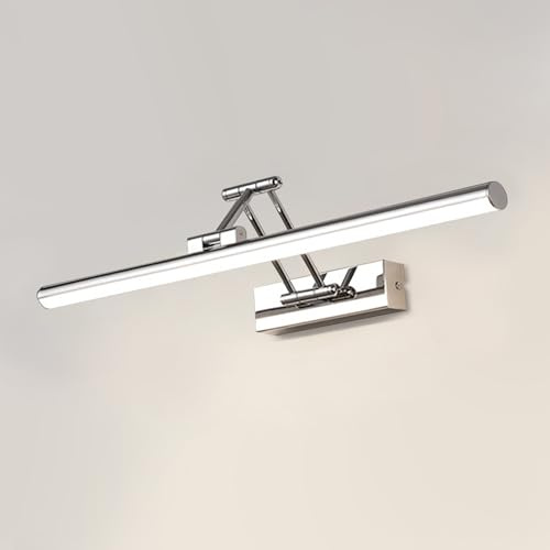 YHTlaeh LED Specchio Lampada 10W 720 Lumen Bagno Specchio Bianco Neutro 4000K Bagno Lampada IP44 Impermeabile No Flicker 230V (Cromo, 60CM)