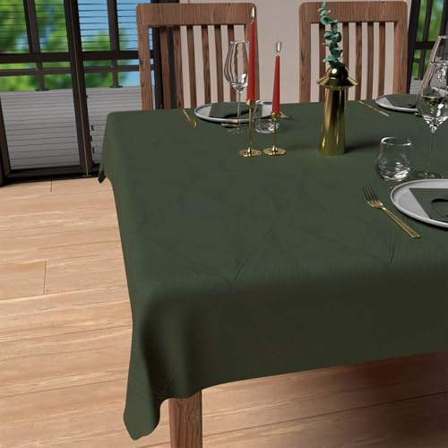 Soleil d'ocre, Tovaglia quadrata antimacchia 180x180 cm LUXURY verde