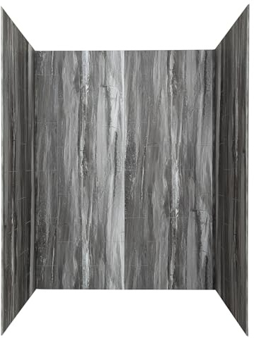 Palisade 78in x 60in x 36in Waterproof Vinyl Shower Surround Kit with Accessories in Urban Cliff