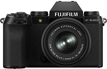 Fujifilm X-S20 Fotocamera Digitale Mirrorless 26MP, KIT XC15-45mmF3.5-5.6, Sensore X-Trans CMOS 4 APS-C, X-Processor 5, IBIS, Filmati 6.2K 30p, Mirino EVF, Schermo LCD 3 Touch vari-angle, Nero