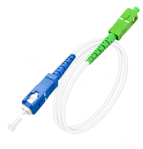 Speedoptic - Câble Fibre Optique pour Freebox de Free Pop, Ultra, Revolution, Raccordement SC/UPC vers SC/APC, Rallonge Jarretière (0,5 mètre)