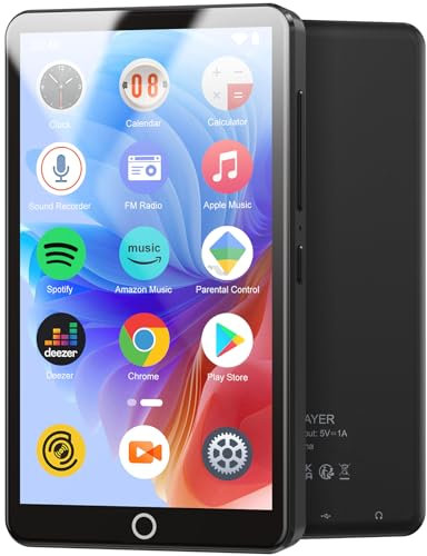 Reproductor MP3 con Bluetooth y WiFi, joliker 80GB Mp3 Mp4 Reproductor de Música, 4.02IN Pantalla Táctil MP3, Spotify Android Reproductor MP3 con Play Store App, Deezer, Audible