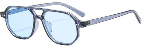 YAMEIZE Retro Pilot Occhiali da Sole per - Donna Uomo Classico Doppio Ponte Stile Vintage Occhiali da Sole UV400 Protezione Occhiali di guida