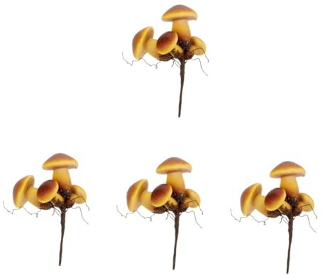 HANABASS 4pièces Décoration De Jardin Champignon Décoratif Insert De Pelouse pour Embellissement Extérieur Accessoire De Jardin Réaliste Adornement Compact pour Pot De Fleurs Et