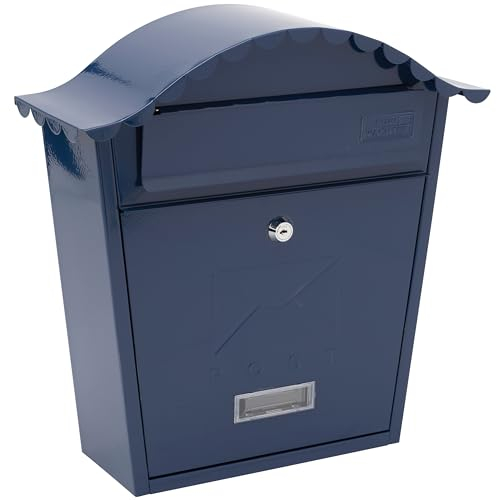 BURG-WÄCHTER Classic Post Box Klassischer Briefkasten MIDN MB01MB, Midnight Blue, 36x37x13cm
