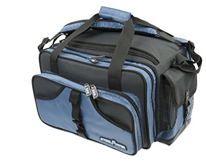 DAM STEELPOWER Blue - Pilk- und Ködertasche, 18 PVC Röhren, 2 Boxen, viele Fächer, Schultergurt, wasserfester Anti-Rutschboden, 50x35x30cm