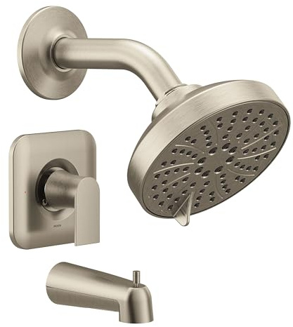 Moen T2473EPBN Genta Posi-Temp Pressure Balancing Eco-Performance Modern Tub and Shower Trim Without Valve, Brushed Nickel