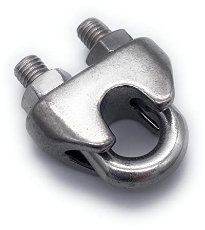 10 Stk. Ø 8 mm Drahtseilklemme | Edelstahl V4A A4 Niro INOX | [Größe Wählbar ] Seilklemme Drahtseil Bügelform ähnl. DIN741 | (Ø8,10Stk.)