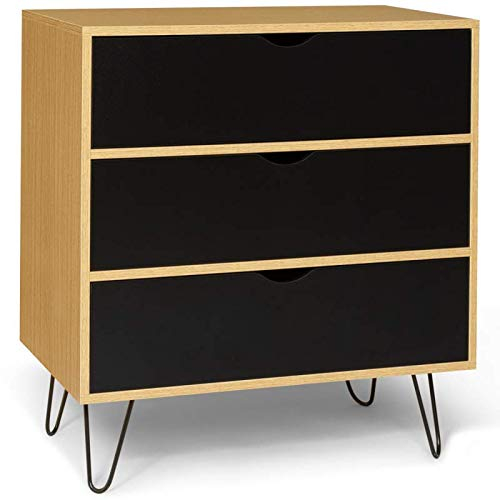 IDMarket – Kommode mit 3 Schubladen, Vintage, Holz, Fuß mit Nadel