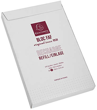 Exacompta FAF Metal Desk Pad for Home or Office, 200 White 70g Micro-Perforated Sheets, Blank or Dots. Non-Slip Backing, Three Sizes. Refills Available. (Dots Refill - 4 1/4 x 7 1/4)