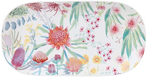 Maxwell & Williams AW0623 Platte oval, 33x17 cm – Porzellan glatt, bunt – RBG Native Blooms – Blumen-Motiv, Geschenkbox