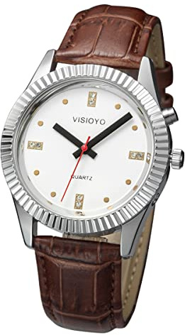 VISIONU Montre Parlante Analogique avec Alarme Annonce de l'heure et Date en Français pour Aveugle et Les Personnes Malvoyant