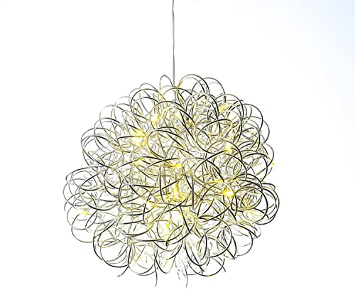 LED 3D Design Drahtkugel SPHERE Kugelleuchte für Innen und Außen (30cm silber)