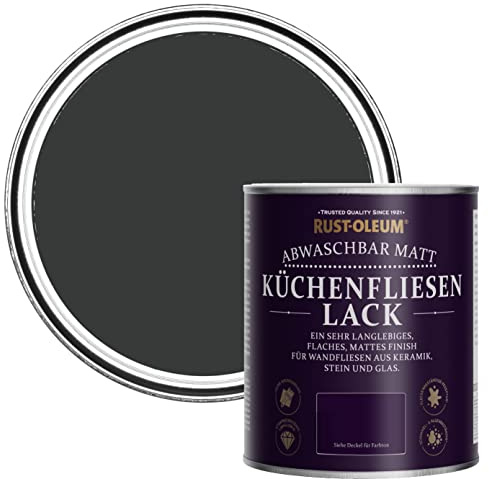 Rust-Oleum abwaschbare Küchenfliesenlack in schwarz mit Matt Finish - Natürliche Holzkohle 750ML