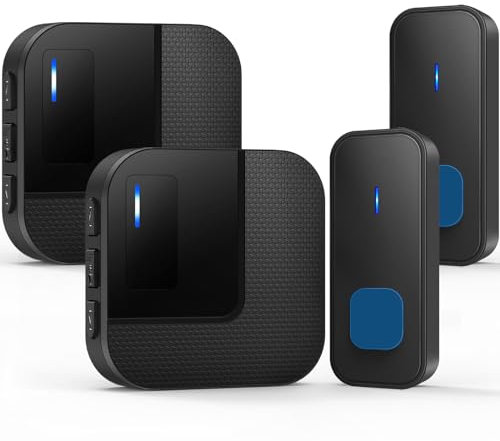 Kabol Wireless Doorbell, Plug in 1000ft Long Range Door Bell Chime, IP65 Waterproof Electric Cordless Door Bell Kits, 55 Melodies, 5 Volume Levels, 2 Battery Operated Button and 2 Receivers