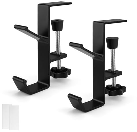 SHENGYIG 2 Pieza Soporte Cascos Gaming, Soporte Auriculares Mesa, Fuerte Capacidad de Carga, Soporte Auriculares, Moderno y Simple, Adecuado para Colgar Bolsos, Mochilas, Auriculares